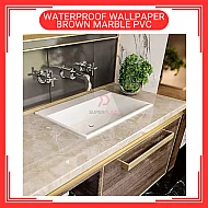 60cm x 5m Brown Marble PVC Waterproof Wallpaper Wall Sticker Kertas Dinding