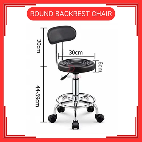 Kerusi Spa Kecantikan Hidraulik Kerusi Salon Boleh Laras Kerusi Beroda Backrest Chair