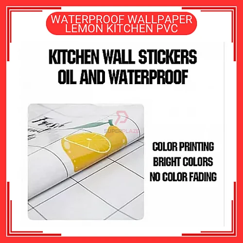 60cm x 5m Lemon Kitchen PVC Waterproof Wallpaper Wall Sticker Kertas Dinding