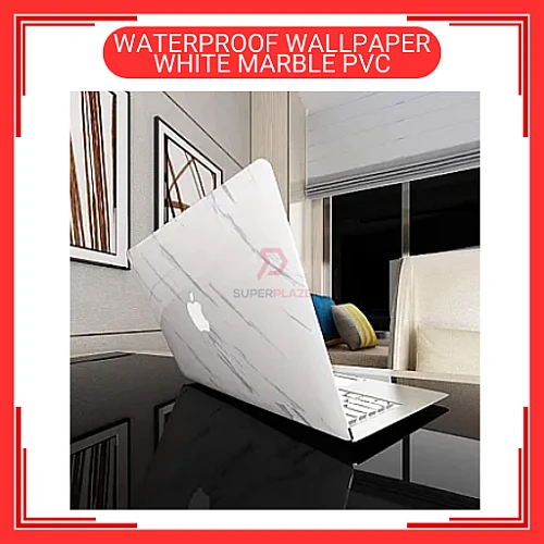 60cm x 5meter White Marble PVC Waterproof Wallpaper Wall Sticker Kertas Dinding
