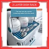 2 Layers Dust Proof Anti Dust Covered Dish Rack Drainer Rak Pinggan Berpenutup Anti Habuk 2 Tingkat