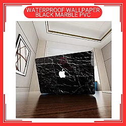 60cm x 5m Black Marble PVC Waterproof Wallpaper Wall Sticker Kertas Dinding