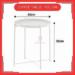 Yellow Coffee Table Tray Table Removable Tray Top  Side Table  Coffee Table Meja Tepi Sofa Meja Kecil