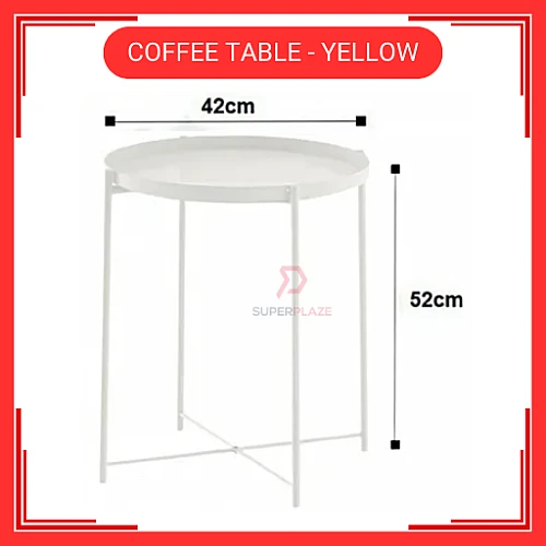 Yellow Coffee Table Tray Table Removable Tray Top  Side Table  Coffee Table Meja Tepi Sofa Meja Kecil