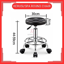 Kerusi Spa Kecantikan Hidraulik Kerusi Salon Boleh Laras Kerusi Beroda Round Chair