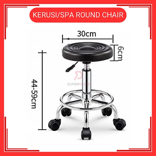 Kerusi Spa Kecantikan Hidraulik Kerusi Salon Boleh Laras Kerusi Beroda Round Chair