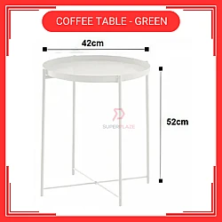 Green Coffee Table Tray Table Removable Tray Top  Side Table Coffee Table Meja Tepi Sofa Meja Kecil