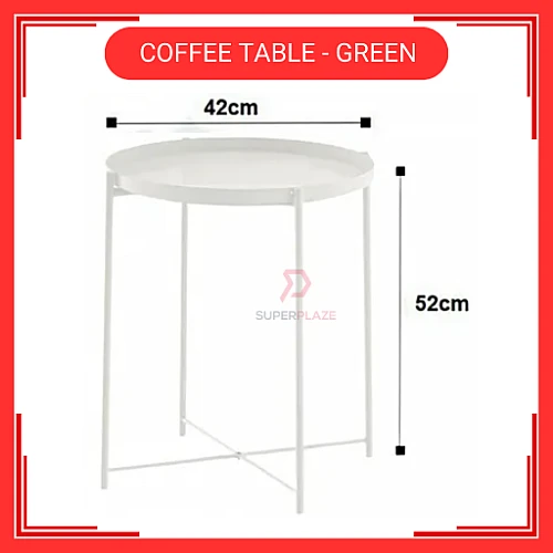 Green Coffee Table Tray Table Removable Tray Top  Side Table Coffee Table Meja Tepi Sofa Meja Kecil