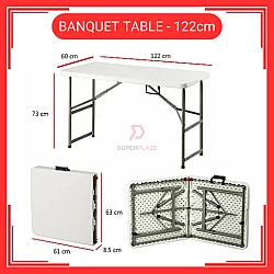 4 Kaki 4 Feet Foldable Banquet Table Event  Catering  Hall  Buffet Folding Table Pasar Malam Meja Lipat Niaga 