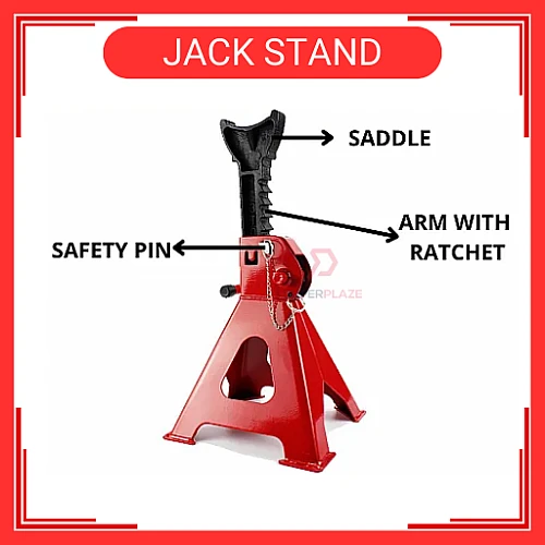 6Tan Jack Stand Sepasang Alat Pembaikan Boleh Laras Heavy Duty Metal Jacks Jack Kereta