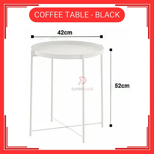 Black Coffee Table Tray Table Removable Tray Top  Side Table Coffee Table Meja Tepi Sofa Meja Kecil