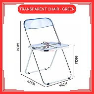 Green Transparent Chair Acrylic Dining Chair Ins Stool Fashion Trending Make Up Chair