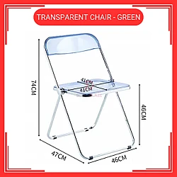 Green Transparent Chair Acrylic Dining Chair Ins Stool Fashion Trending Make Up Chair