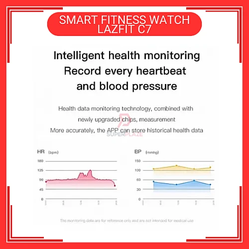 LAZFIT C7 Red Colour Smart Band Fitness Tracker BraceletSports Smart Watch 