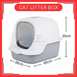Blue Color European Style Full Cover Cat Toilet Cat Litter Box Bekas Pasir Kucing Cat Litter Boxes Warna Biru