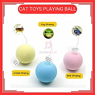 Pink Colour Catnip Cat Toys Playing Ball with Animal Sound Bola Mainan Kucing Warna Pink