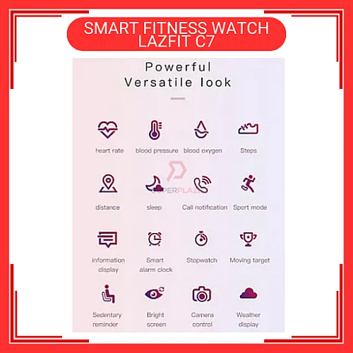 LAZFIT C7 Pink Colour Smart Band Fitness Tracker BraceletSports Smart Watch	