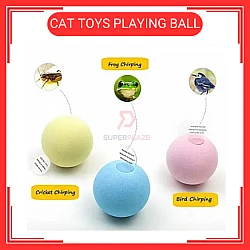 Yellow Colour Catnip Cat Toys Playing Ball with Animal Sound Bola Mainan Kucing Warna Kuning