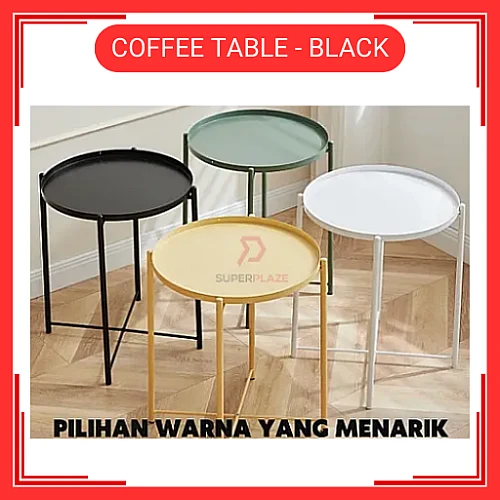 Black Coffee Table Tray Table Removable Tray Top  Side Table Coffee Table Meja Tepi Sofa Meja Kecil