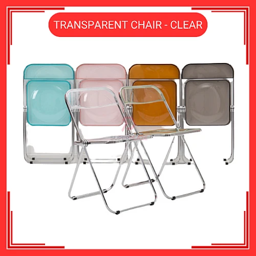 Clear Transparent Chair Acrylic Dining Chair Ins Stool Fashion Folding Chair