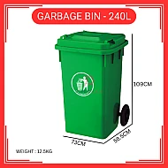 240 Liter Plastic Dustbin Tong Sampah