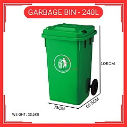 240 Liter Plastic Dustbin Tong Sampah