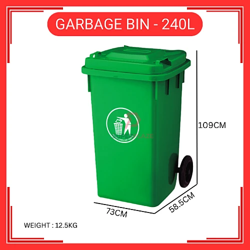 240 Liter Plastic Dustbin Tong Sampah