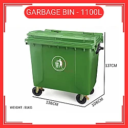 1100 Liter Plastic Dustbin Tong Sampah