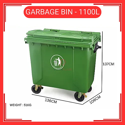 1100 Liter Plastic Dustbin Tong Sampah