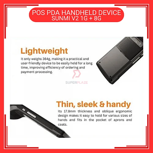 SUNMI V2 1G Plus 8G 4G WiFi Android 7.1 Mobile Handheld POS PDA Grabfood Foodpanda Shopeefood Machine