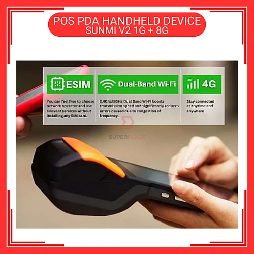 SUNMI V2 1G Plus 8G 4G WiFi Android 7.1 Mobile Handheld POS PDA Grabfood Foodpanda Shopeefood Machine