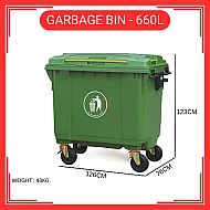 660 Liter Plastic Dustbin Tong Sampah