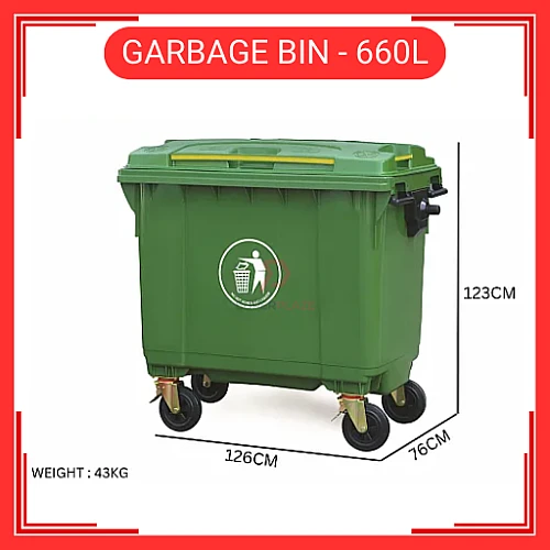 660 Liter Plastic Dustbin Tong Sampah