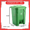 50 Liter Plastic Dustbin With Middle Plastic Pedal Tong Sampah