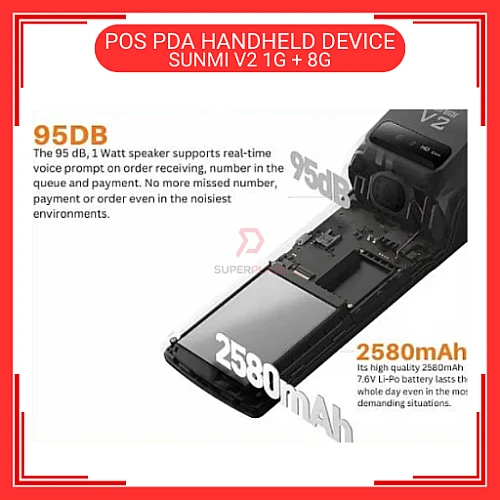 SUNMI V2 1G Plus 8G 4G WiFi Android 7.1 Mobile Handheld POS PDA Grabfood Foodpanda Shopeefood Machine