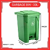 30 Liter Plastic Dustbin With Middle Plastic Pedal Tong Sampah