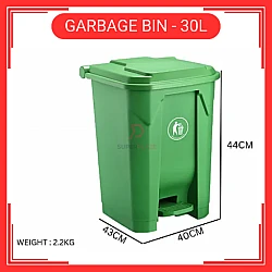 30 Liter Plastic Dustbin With Middle Plastic Pedal Tong Sampah