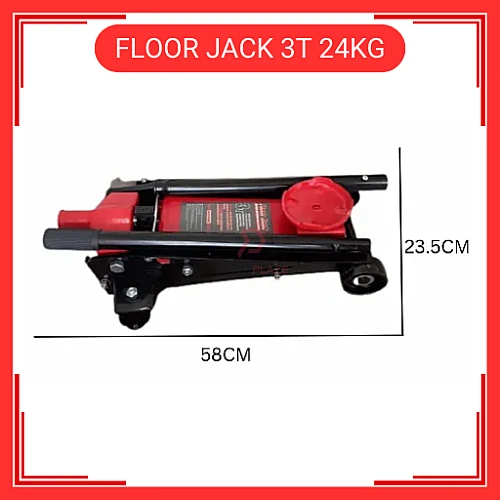 Floor Jack 3 Ton Heavy Duty 24KG Jek Tayar Kereta 3T 24KG Hydraulic Jack Kereta