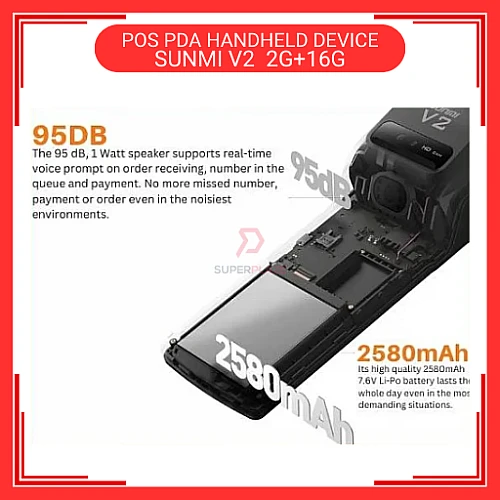 SUNMI V2 2G Plus 16G 4G WiFi Android 7.1 Mobile Handheld POS PDA Grabfood Foodpanda Shopeefood Machine