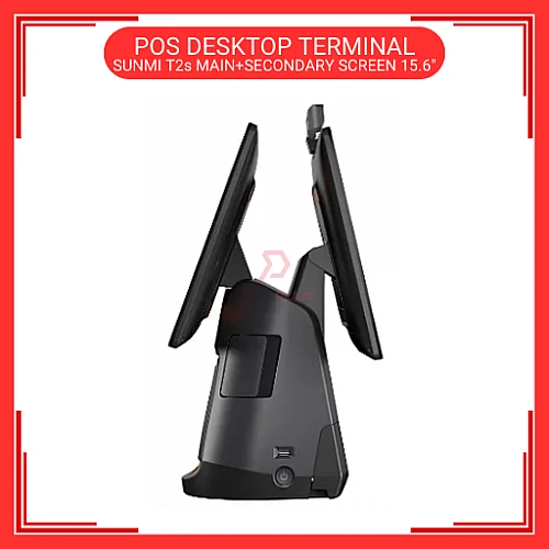 SUNMI T2S Android 9.0 3G Plus 32G Main Screen Plus Secondary Screen 15.6 inch LVDS Desktop POS Terminal