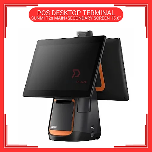 SUNMI T2S Android 9.0 3G Plus 32G Main Screen Plus Secondary Screen 15.6 inch LVDS Desktop POS Terminal