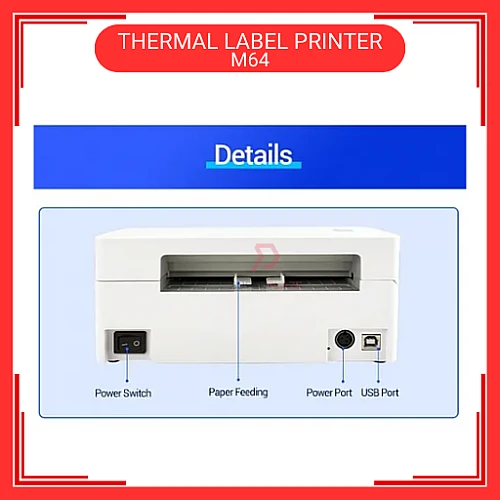 M64 USB Bluetooth Desktop Shipping Thermal Label Printer