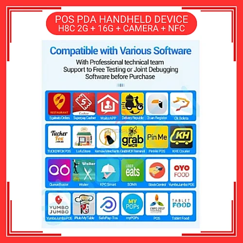 SUUDEN H8C Android 11 2G Plus 16G Camera NFC Handheld POS Terminal Receipt Printer Grabfood Foodpanda Shopeefood Machine