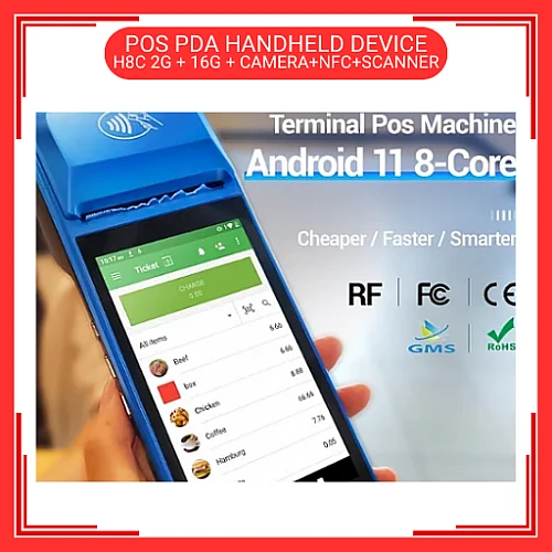 SUUDEN H8C Android 11 2G Plus 16G Camera NFC Scanner Handheld POS Terminal Receipt Printer Grabfood Foodpanda Shopeefood