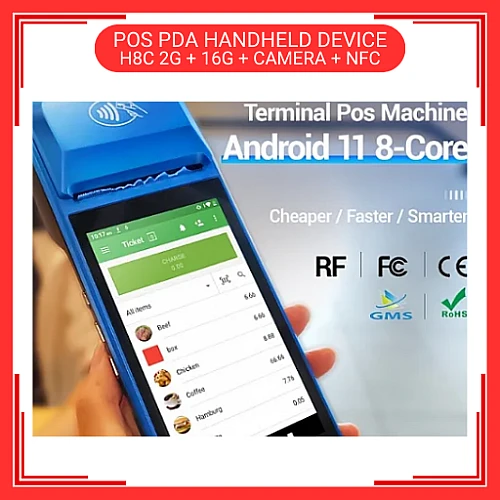 SUUDEN H8C Android 11 2G Plus 16G Camera NFC Handheld POS Terminal Receipt Printer Grabfood Foodpanda Shopeefood Machine