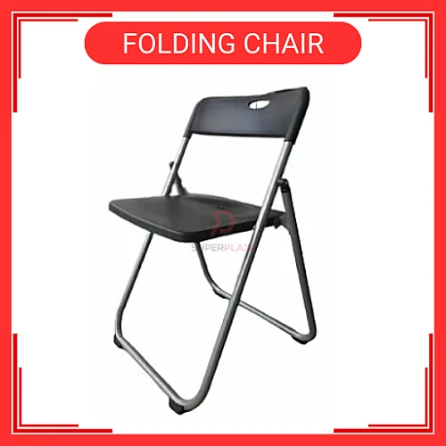 Kerusi lipat Foldable Folding Chair Office Meeting Conference Simple Plastic Chair Kerusi Lipat Black