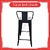 Kerusi tinggi Kerusi Besi Tolix Metal High Barstool With Backrest Kerusi Bar Tinggi Cafe Restaurant Metal Bar  Chair