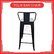 Kerusi tinggi Kerusi Besi Tolix Metal High Barstool With Backrest Kerusi Bar Tinggi Cafe Restaurant Metal Bar  Chair