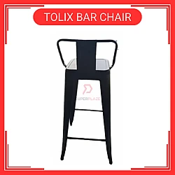 Kerusi tinggi Kerusi Besi Tolix Metal High Barstool With Backrest Kerusi Bar Tinggi Cafe Restaurant Metal Bar  Chair