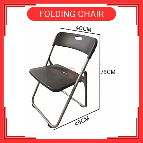 Kerusi lipat Foldable Folding Chair Office Meeting Conference Simple Plastic Chair Kerusi Lipat Black